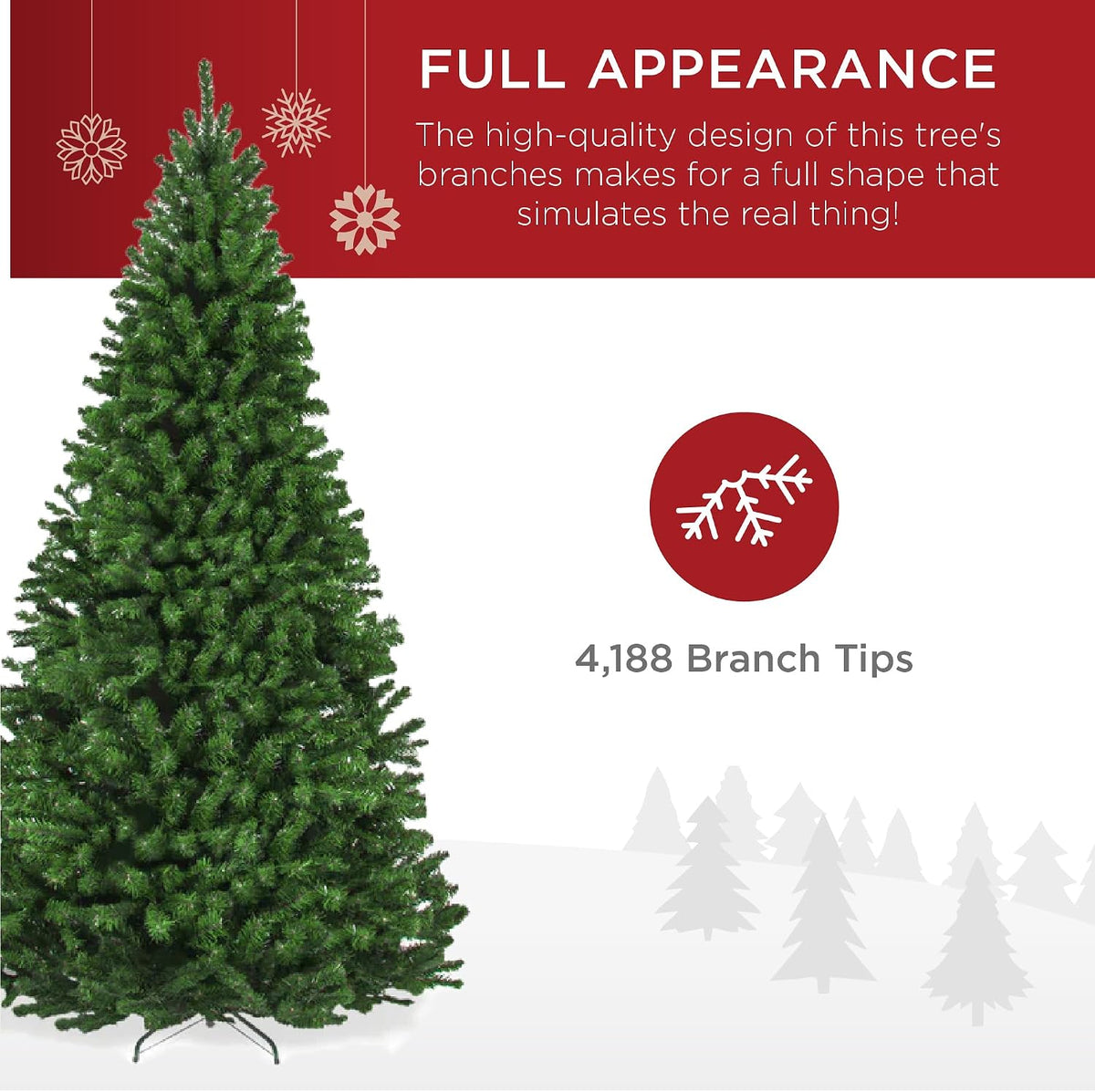 Best Choice Products Artificial Christmas Tree, 12ft Premium Unlit Realistic Spruce Holiday Décor w/Dense Branches, Easy Assembly, Metal Base - Green Spruce