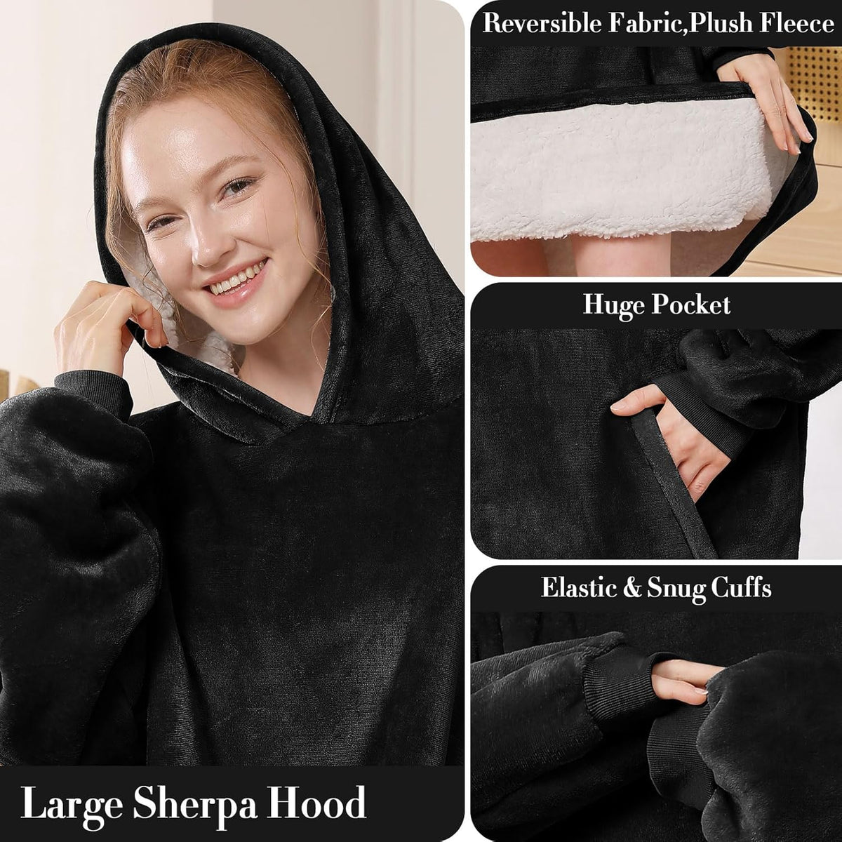LetsFunny Blanket Hoodie,Oversized Wearable Sweatshirt,Gifts for Women