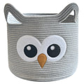 VK VK·LIVING Animal Baskets Large Woven Cotton Rope Storage with Cute Cat Design Laundry Organizer for Towels, Blanket, Toys, Clothes, Gifts – Cat Toy Box Pet or Baby Gift Baskets 15"Lx14H"