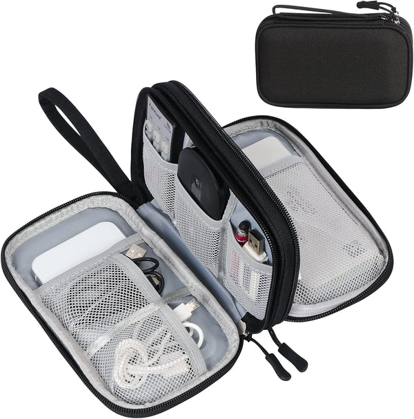 FYY Electronic Organizer, Travel Tech Pouch Bag, Cable Organizer Black