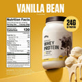 Levels Whey Protein Powder, No Artificial Ingredients, Vanilla Bean, 2LB | 24G of protein and 5.4G BCAAs per scoop, made with hormone-free dairy, zero junk, no fillers, no added sugar, certified clean