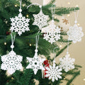 16 Pieces White Snowflakes Ornaments Christmas Tree Decorations
