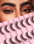 Natural Lashes That Look Like Extensions Strip Lashes Natural Look Thin Band Wispy Eyelashes 13mm Cat Eye False Eyelashes Foxy Eye Lashes 12 mm 7 Pairs S10