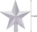 Aneco 2 Pack Glittered Christmas Tree Topper Star Treetop for Small Christmas Tree Decoration or Home Decor, Hard Plastic