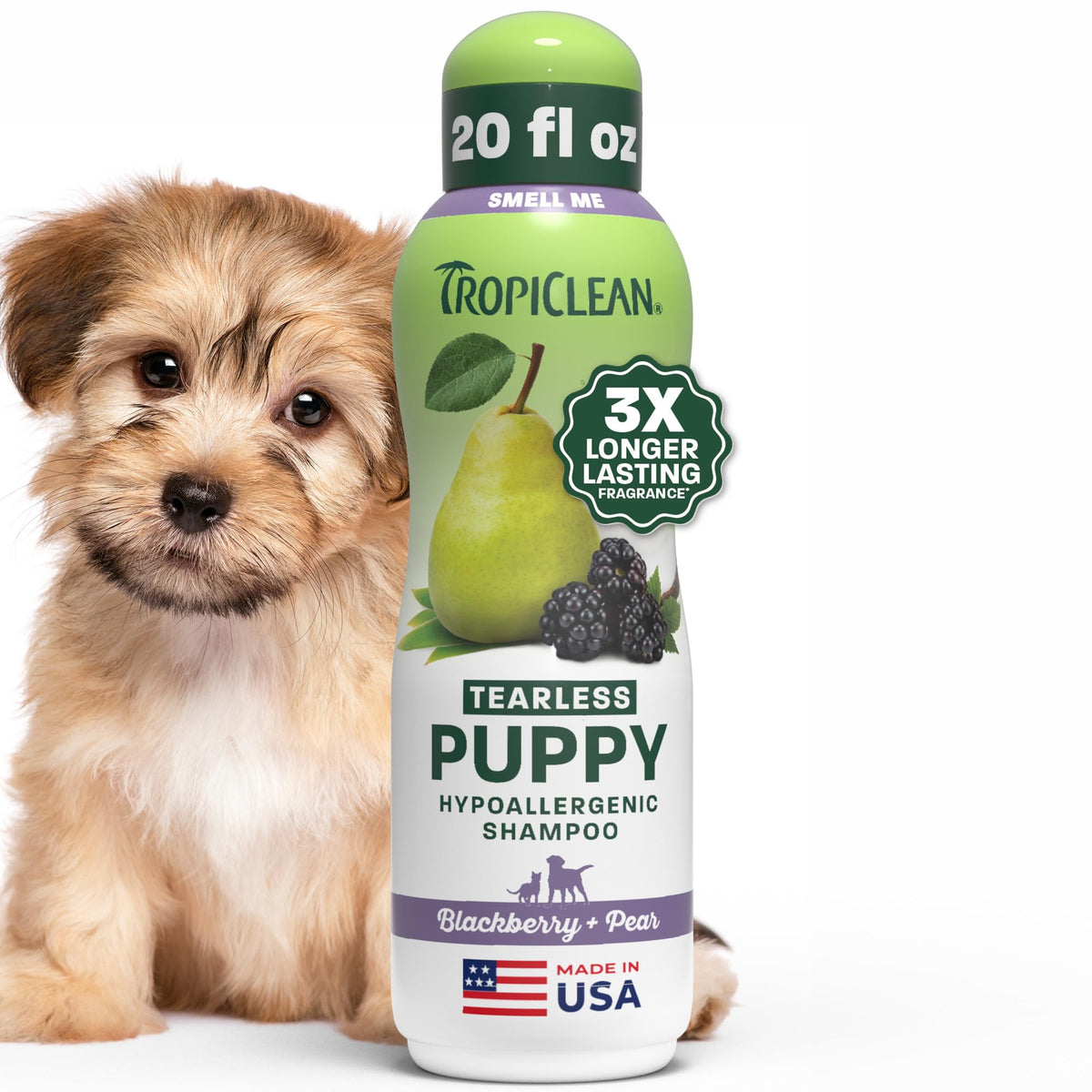 TropiClean 2-in-1 Dog Shampoo and Conditioner, Moisturizing Dog Detangler, Puppy Safe, Made in the USA, Papaya Scent, Cat & Kitten Safe, 20oz.