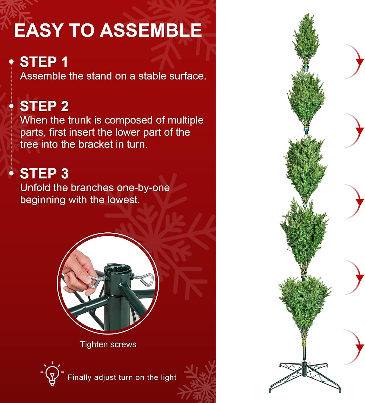 Glitzhome 15ft Prelit Artificial Christmas Tree, Vibrant Evergreen Fir with 5,000 Warm White/Multi-Color Chasing and Twinkling Lights, 13,459 PE&PVC Branch Tips, 9 Function w/Foot Pedal, Simple Setup