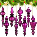 Mifoci 8 Pcs 6 Inch Mercury Glass Finial Christmas Ornaments,Red