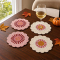 Folkulture Fall Coasters Set of 4, Boho Fall Table Decor