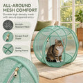 Outdoor Cat Enclosure, Giant Cat Hamster Ball for Outside, Mesh Ball Cat Cage, 360 Panoramic Rolling Cat Playpen, Foldable Breathable Mesh Pet Playpen with Zipper, Cat Outdoor Ball Cage
