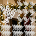 Lunmon 48 Pcs Crocheted Angel Ornaments for Christmas Tree, White Doilies