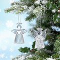 Naler 12 Pcs Christmas Mini Angel Ornaments, Clear Glass