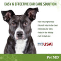 Pet MD Dog Ear Cleaning Wipes – Otic Cleanser for Dogs - 100 ct | Soothing Ear Care with Aloe Vera & Eucalyptus, Regular Wipes