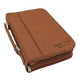 Personalized Bible Cover Holder Case with Carrying Handle for Men and Women (Rawhide with Gold)