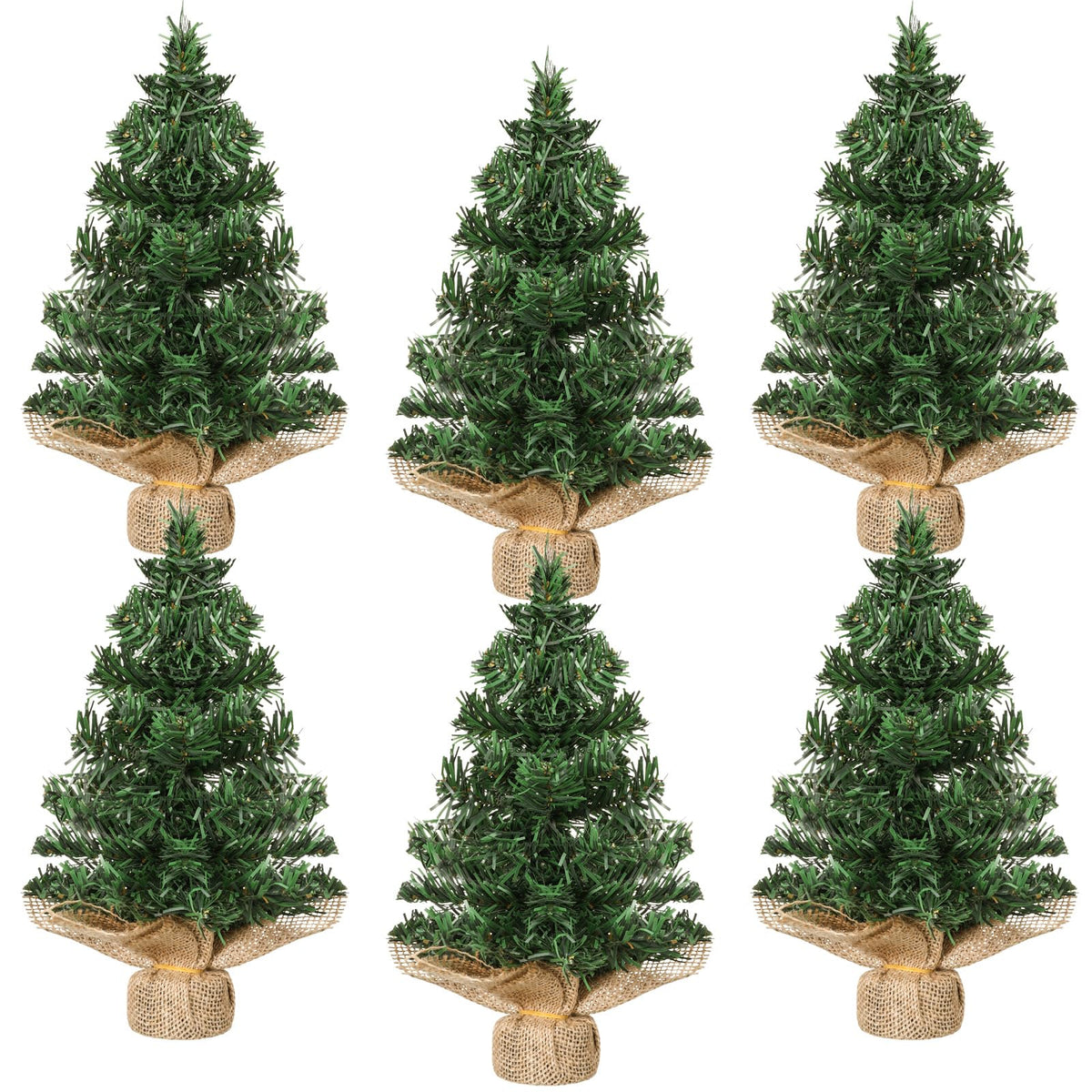 Yinder 2 Pcs 7.87 Inch Mini Christmas Tree Tabletop Pine Decoration