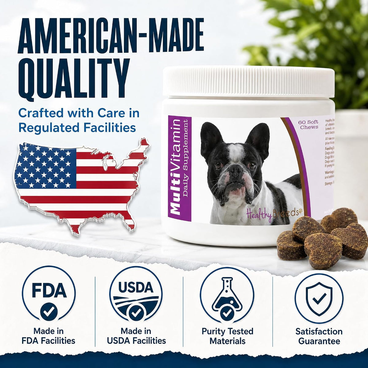 Healthy Breeds French Bulldog All in One Multivitamin Soft Chew 120 Count