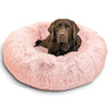Best Friends by Sheri The Original Calming Donut Dog Bed for Large Dogs up to 100 lbs, Shag Faux Fur, Taupe, Large, 36" x 36"