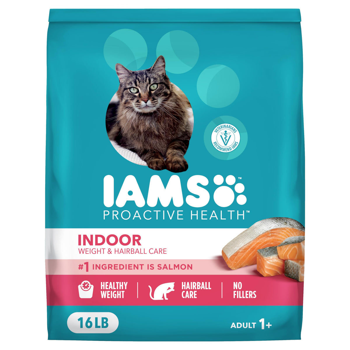 IAMS Proactive Health Dry Cat Food, Indoor Weight and Hairball Care Cat Food Dry Recipe, with Real Chicken in Every Bite, 22 lb. Bag