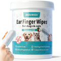 MEDUWEDU Ear Cleaner Finger Wipes 60 Counts, Dog Ear Cleaner, Grooming Kit Care for Dogs and Cats, Soft & Easy Otic Cleaning Pads, Remove Wax, Dirt & Stop Smelly, Itchy, Non-Irritating, Coconut Scent