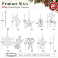 20 Pcs Crystal Ornaments for Christmas Tree Decorations, Acrylic