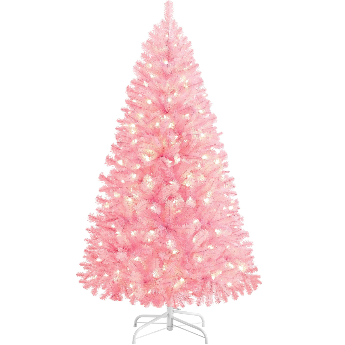 Yaheetech 6ft Pre-lit Christmas Tree with 300 Warm White Lights, Green