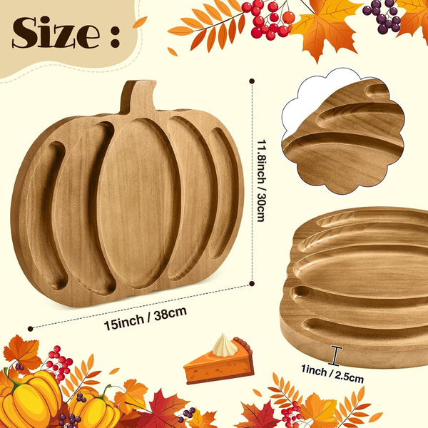Sliner Pumpkin Charcuterie Board Wooden Fall Serving Platter Tray Dishes