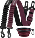 COOYOO Dog Seat Belt,3 Piece Set Retractable Dog Car Harness Adjustable Dog Seat Belt for Vehicle Nylon Pet Safety Seat Belts Heavy Duty & Elastic