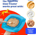 Aquapaw Silicone Dog Lick Mat - Suction Cup Slow Feeder Pad - Calming Bath Time Aid & Dog Grooming - Stress Relief & Pet Enrichment - Pack of 2 - XL & Small, Blue
