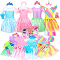 LIMIROLER Princess Dress Up Clothes for Little Girl Role Play Costume Gift Set Princess Dress Up Toys for Toddler Girls