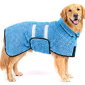 Dog Bathrobe, Super Absorbent for Small to Large Dogs, Dark Blue XL | Dog Robes with Soft Fleece, Warm & Cozy, Adjustable Fit, and Quick Drying Coat for Baths Swimming and Grooming