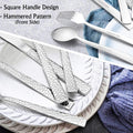 E-far Hammered Silverware Set for 8, 40 Pcs Stainless Steel Flatware Set