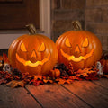 Xodus Battery Operated LED Light Pumpkin, Jack-O-Lantern, 8.5-inch, 2 Pack