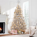 Best Choice Products 6ft Prelit Tinsel Christmas Tree w/Twinkling LED Lights, Artificial Seasonal Holiday Decoration w/ 250 Lights, 1,000 Branch Tips, Metal Stand - Silver