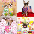Weewooday 9 Pcs Holiday Dog Bandanas Halloween Trick or Treat Thanksgiving Christmas Bandanas Birthday Scarf Adjustable Large Pet Washable Scarves for Medium Boy Costume Supply