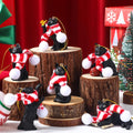 Equsion 6 Pcs Black Cat Christmas Ornament with Candy Cane Scarf Figurine