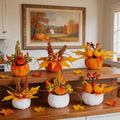 Velvet Fall Pumpkin Decor 6 Pcs, Artificial Fake Plastic Mini Pumpkins, Thanksgiving Halloween Home Table Indoor Decorations