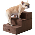 EHEYCIGA Dog Stairs for Bed 18" H, 4-Step Dog Steps for High Bed, Pet Steps for Small Dogs and Cats, Non-Slip Balanced Pet Ramp Indoor, Grey