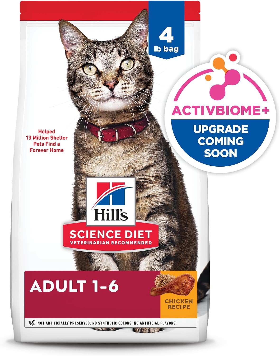 Hill's Science Diet Adult 1-6 Dry Cat Food, Chicken, 4 lb. Bag
