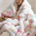 Bedsure Fluffy Bubble Faux Fur Throw Blanket, 50"x60", Cream