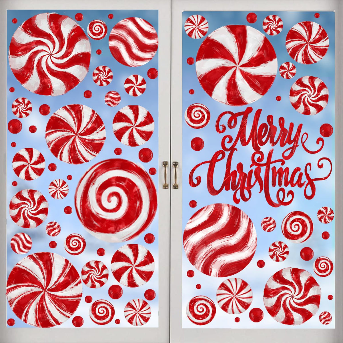 DULEFUN Christmas Window Clings, Gingerbread Man Candy Window's Stickers