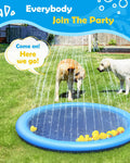 Peteast Dog Pool, Anti-Slip Splash Pad for Dogs, 67 in, Blue