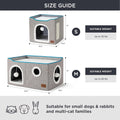 Bedsure Extra Wide Cat House Bed with Fluffy Ball and Scratch Pad,Grey | 23.6x16.9x13 in,Indoor Cat Cave for Multiple Pets, Foldable Cat Hideway Cube for Sleeping Large Cat and Kitten
