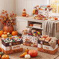 4 Pcs Thanksgiving Storage Basket Empty with Handles, Large Fabric