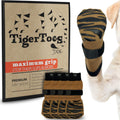 DOK TigerToes Premium Non-Slip Dog Socks for Hardwood Floors - Extra-Thick Grip that Works Even When Twisted - Prevents Licking, Slipping, and Great for Dog Paw Protection - Size Large