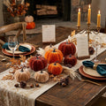 30 Pcs Velvet Fall Pumpkins Set with Leaves, Acorns & Pine Cones