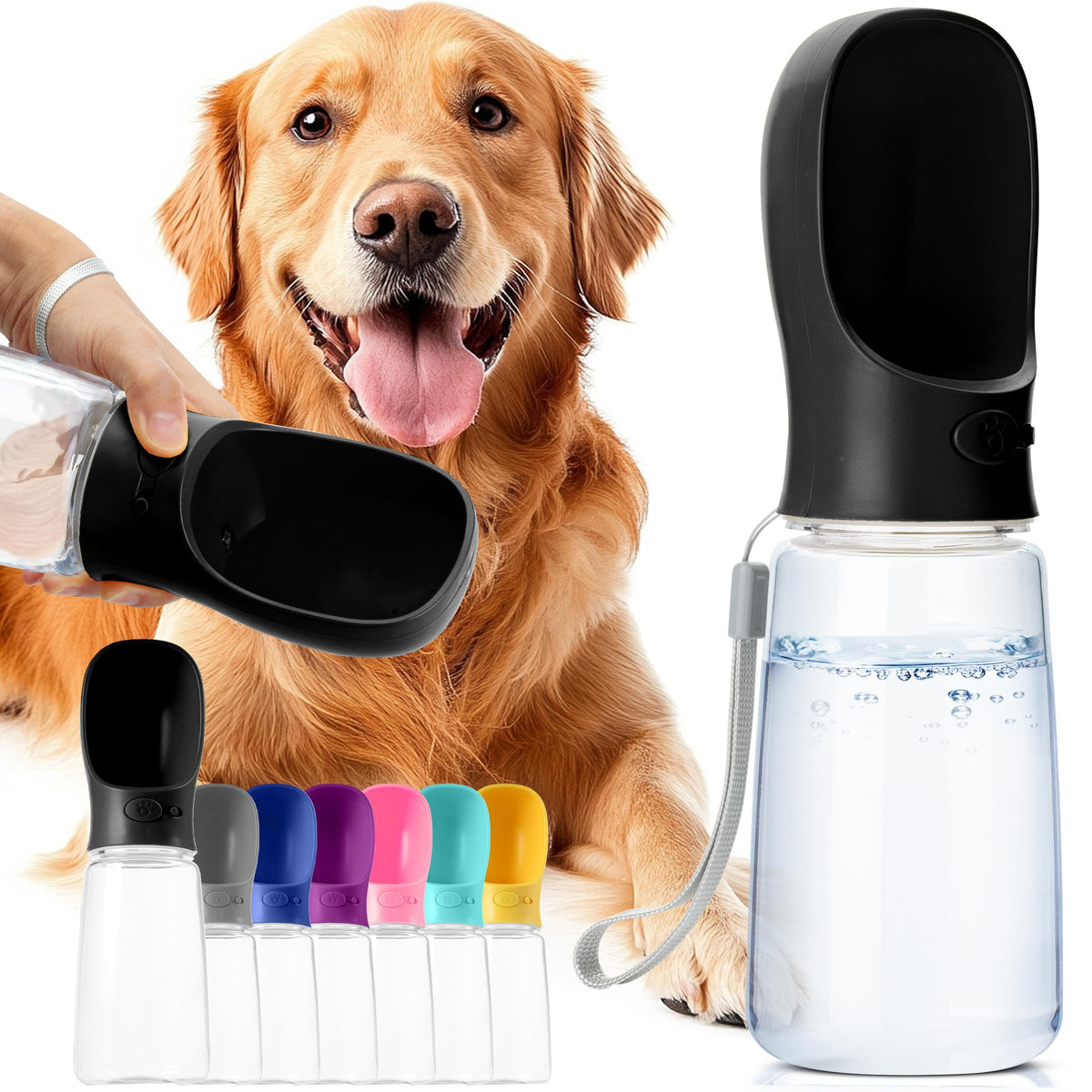 Mr. Pen- Portable Dog Water Bottle, 19 oz, Large | Leak Proof Puppy Water Dispenser with Drinking Feeder for Pets, Outdoor Walking, Hiking, Travel, Not Dishwasher Safe