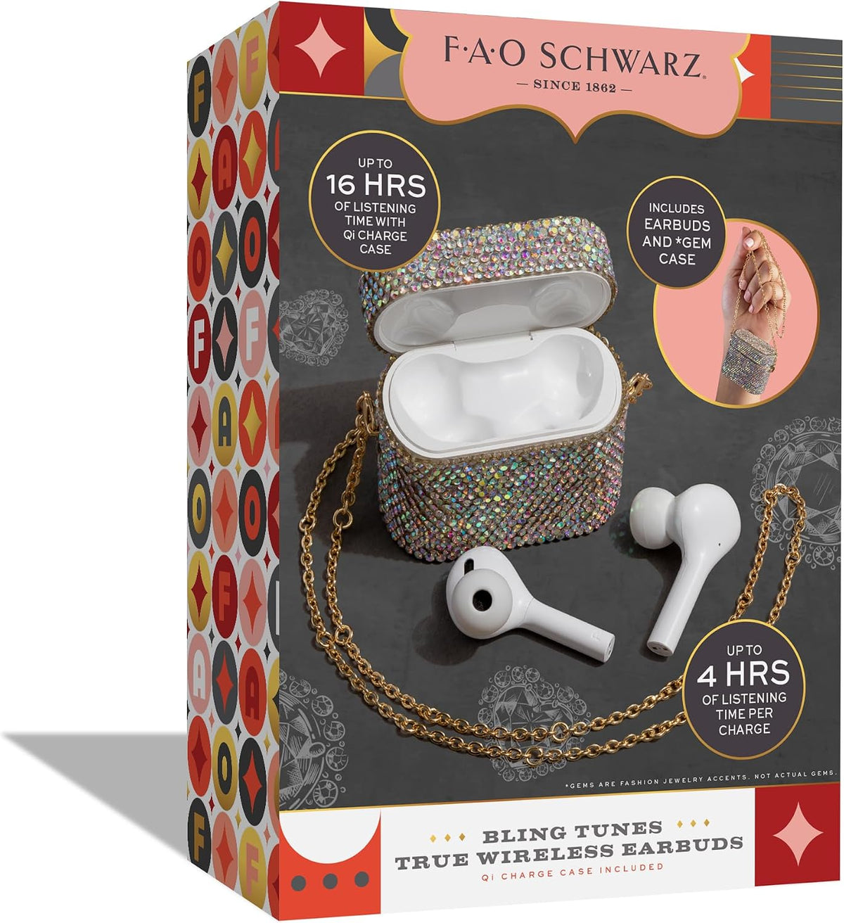 FAO Schwarz® Bling Tunes Wireless Fashion Earbuds with Charging Case