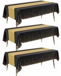 Pureegg Plastic Table Cloth Disposable 54x108 Gold 3Pack