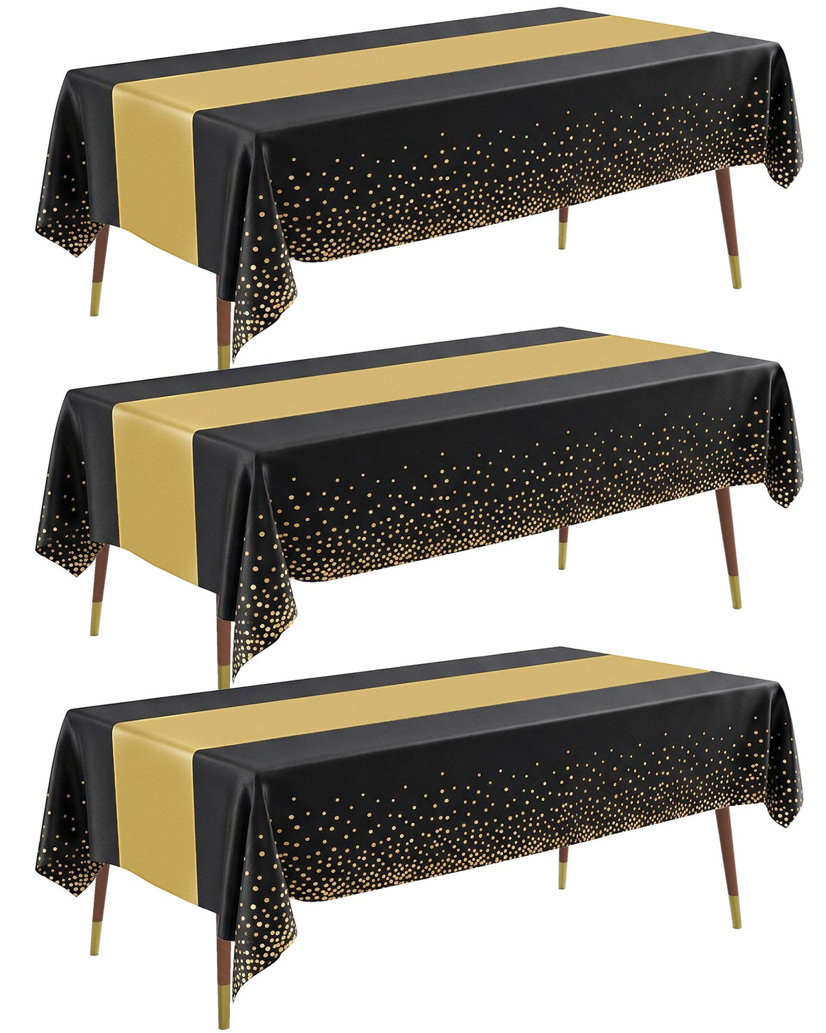 Pureegg Plastic Table Cloth Disposable 54x108 Gold 3Pack