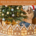 30 Inch Wooden Gingerbread House Christmas Tree Collar with Lights