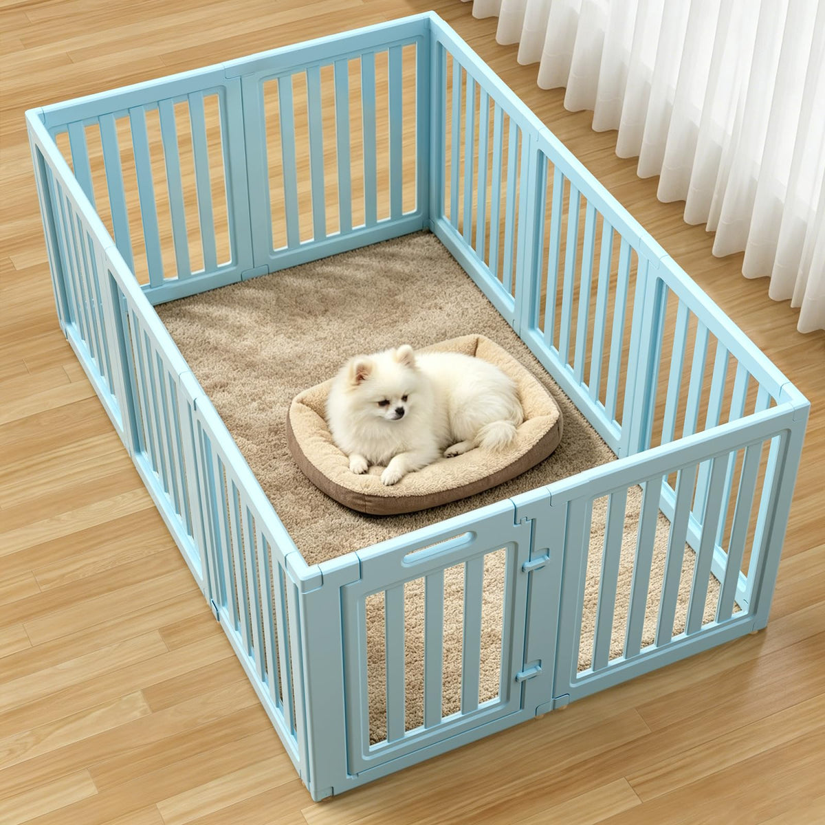 Dog Playpen, Clear Dog Pen, Dog Pen Indoor, Easy to Install and Remove Dog Play Pen, Puppy Playpen Suitable for Dogs, Cats,Dog Playpen Indoor (White, 23.6 inch Height, 8 Panels)